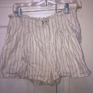 black and white striped shorts